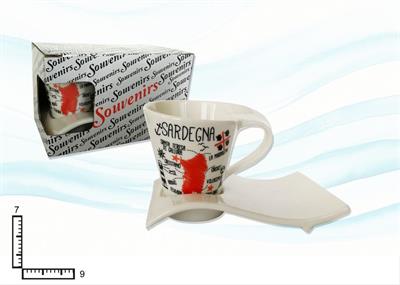 TAZZINA CAFFE' C/PIATTINO ONDA CERAMICA SARDEGNA