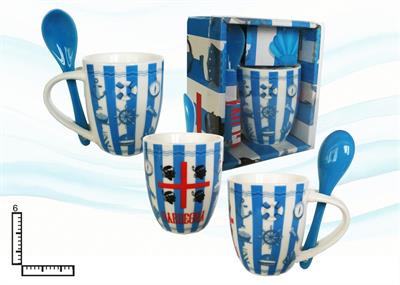 TAZZINA CERAMICA C/CUCCHIAINO BLU SARDEGNA