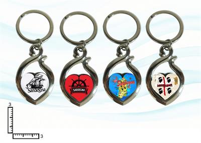 PORTACHIAVI METALLO CUORE SARDEGNA S/4 '87/027'