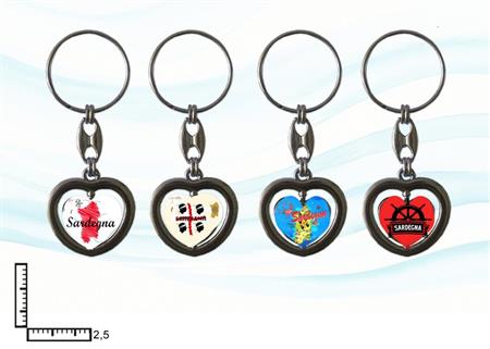 PORTACHIAVI METALLO CUORE GIR.C/STICKER SARDEGNA '87/048'