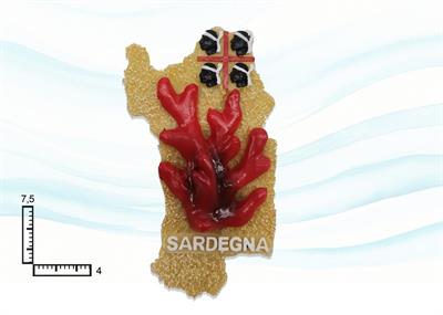 MAGNETE RESINA FUST. CARTINA SARDEGNA SABBIATO