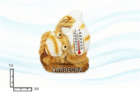 MAGNETE RESINA C/TERMOMETRO ANIM. SARDEGNA SABBIATO