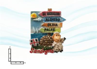 MAGNETE RESINA TABELLE C/PECORELLE SARDEGNA