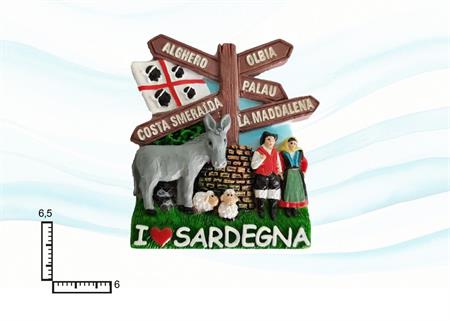 MAGNETE RESINA INSEGNE I LOVE SARDEGNA
