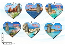 MAGNETE CUORE RESINATO C/BOTTIGLIA SARDEGNA S/6