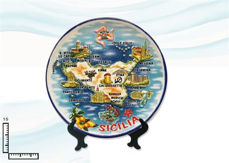 PIATTO CERAMICA RILIEVO CM15 SICILIA