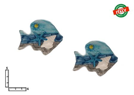 MAGNETE PESCE S/6 COLORATO CERAMICA