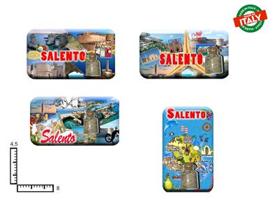 MAGNETE RETT. RESINATO CM8X4.5 C/BOTTIGLIA SALENTO