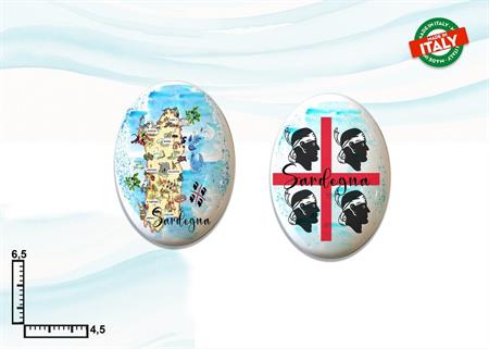 MAGNETE CERAMICA PLACCA OVALE CM 6.5X4.5 SARDEGNA