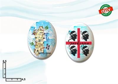 MAGNETE CERAMICA PLACCA OVALE CM 6.5X4.5 SARDEGNA