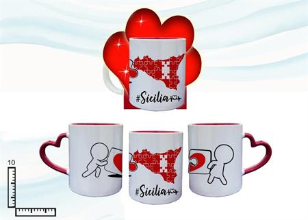 MUG SUBLIMAZIONE BIANCO/ROSSO MAN.CUORE C/BLISTER SICILIA