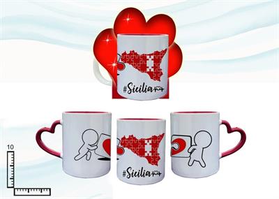 MUG SUBLIMAZIONE BIANCO/ROSSO MAN.CUORE C/BLISTER SICILIA