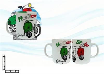 MUG SUBLIMAZIONE BIANCO CM9X8.5 C/BLISTER MOTO SARDEGNA