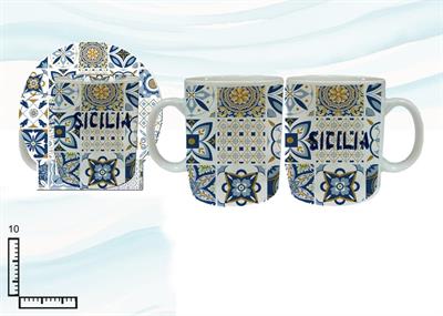MUG SUBLIMAZIONE BIANCO CM9X8.5 C/BLISTER ROSONE SICILIA