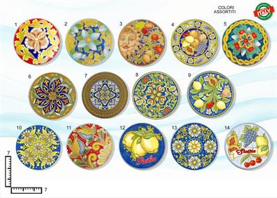 MAGNETE PIATTINO CERAMICA CM7 C/ORO ROSONI