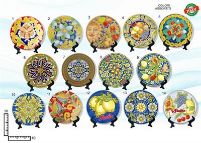 PIATTO CERAMICA CM10 C/ORO ROSONI