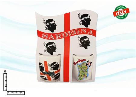 COPPIA BICCHIERINI CERAMICA IN BLISTER SARDEGNA 408