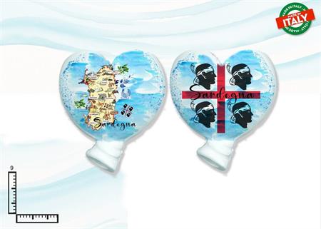 MAGNETE PALLONCINO CUORE CERAMICA SARDEGNA