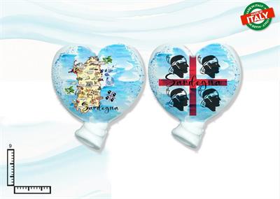 MAGNETE PALLONCINO CUORE CERAMICA SARDEGNA
