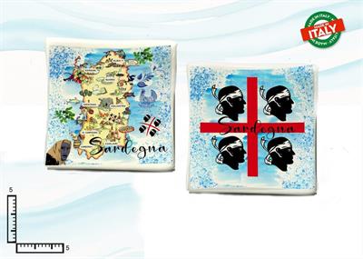 MAGNETE PIATTINO QUADRATO CERAMICA SARDEGNA