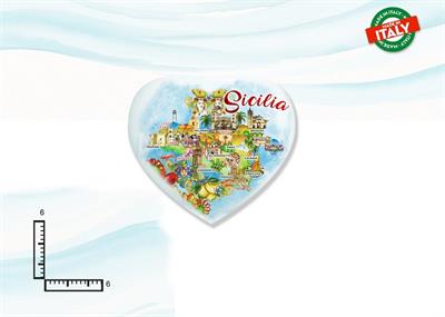 MAGNETE CUORE CERAMICA SICILIA