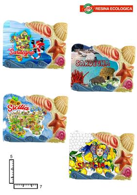 MAGNETE RESINA STELLE-CONCHIGLIE CM7.5X5.5 PERSONALIZZABILE