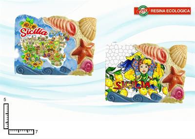 MAGNETE RESINA STELLE-CONCHIGLIE CM7.5X5.5 SICILIA