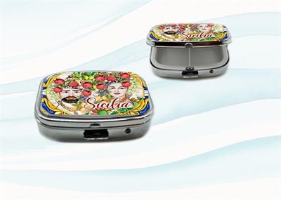PORTAPILLOLE METALLO/BIANCO RETTANGOLARE SICILIA MORI