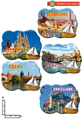 MAGNETE RESINA BARCA PERSONALIZZABILE
