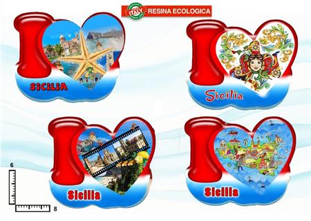 MAGNETE RESINA I LOVE SICILIA