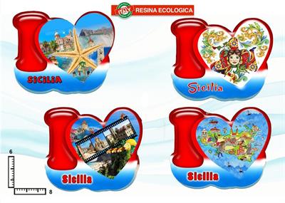 MAGNETE RESINA I LOVE SICILIA