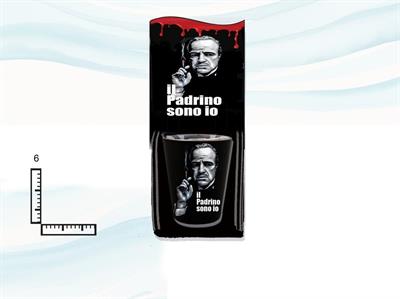 BICCHIERINO CONICO NERO VETRO IN BLISTER SICILIA DS/012A
