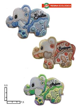MAGNETE RESINA ELEFANTE PERSONALIZZABILE