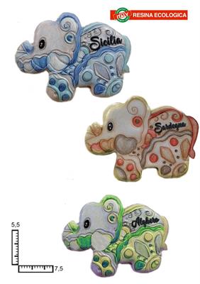 MAGNETE RESINA ELEFANTE PERSONALIZZABILE