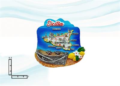 MAGNETE RESINA FUSTELLATO C/BARCA SICILIA