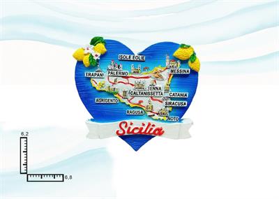 MAGNETE RESINA CUORE C/LIMONI SICILIA