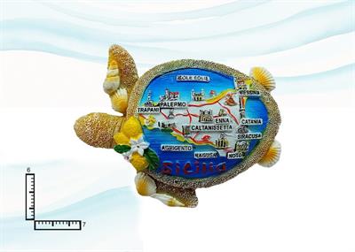 MAGNETE RESINA TARTARUGA SABBIA SICILIA