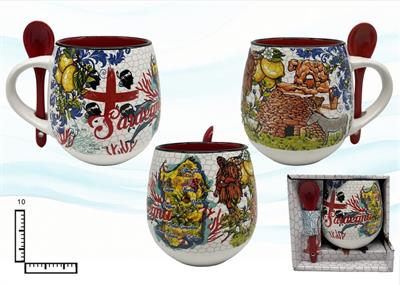TAZZONE CERAMICA BOMBATO C/CUCCHIAINO PERSONALIZZABILE