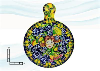 SOTTOPENTOLA CERAMICA RIL. C/MANICO SICILIA TRINACRIA