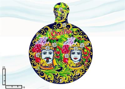 SOTTOPENTOLA CERAMICA RIL. C/MANICO SICILIA MORI