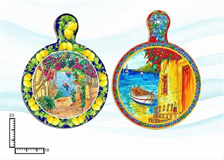 SOTTOPENTOLA CERAMICA RIL. C/MANICO VEDUTE S/2