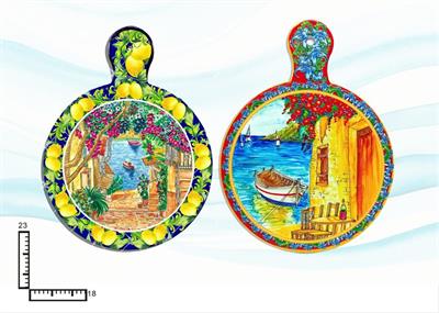 SOTTOPENTOLA CERAMICA RIL. C/MANICO VEDUTE S/2