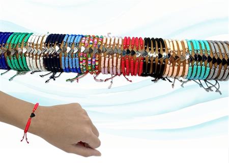 BRACCIALE COLORATO CUORE TUBO 60PZ