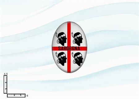 MAGNETE VETRO OVALE CM6X4.5 SARDEGNA