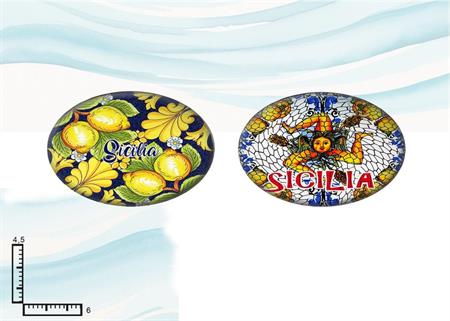 MAGNETE VETRO OVALE CM6X4.5 SICILIA