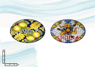 MAGNETE VETRO OVALE CM6X4.5 SICILIA