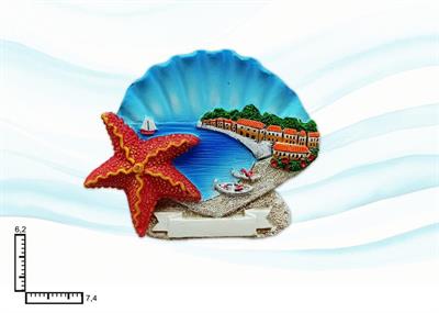MAGNETE RESINA CONCHIGLIA GENERICO PAESAGGI S/4