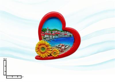 MAGNETE RESINA CUORE INCL. GENERICO PAESAGGI