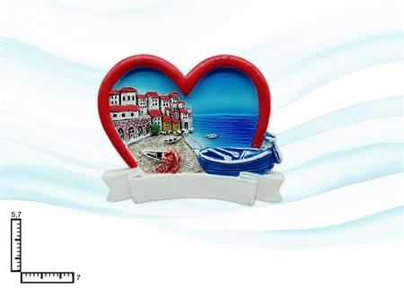 MAGNETE RESINA CUORE C/PERG. GENERICO PAESAGGI S/4