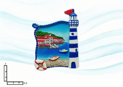 MAGNETE RESINA FUSTELLATO C/FARO GENERICO PAESAGGI S/4